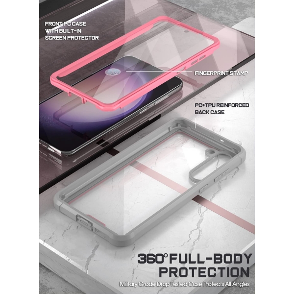 Poetic Guardian Serisi Galaxy S23 Klf (MIL-STD-810G)-Pink