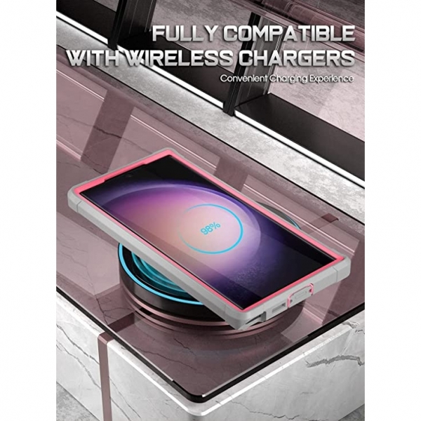 Poetic Guardian Serisi Galaxy S23 Ultra Klf (MIL-STD-810G)-Pink