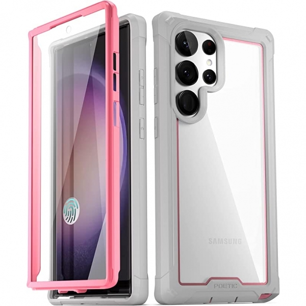 Poetic Guardian Serisi Galaxy S23 Ultra Klf (MIL-STD-810G)-Pink