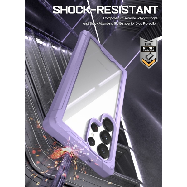 Poetic Guardian Serisi Galaxy S23 Ultra Klf (MIL-STD-810G)-Purple