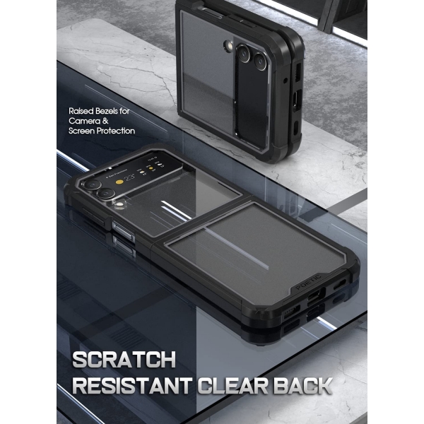 Poetic Guardian Serisi Galaxy Z Flip 4 Klf (MIL-STD-810G)-Black