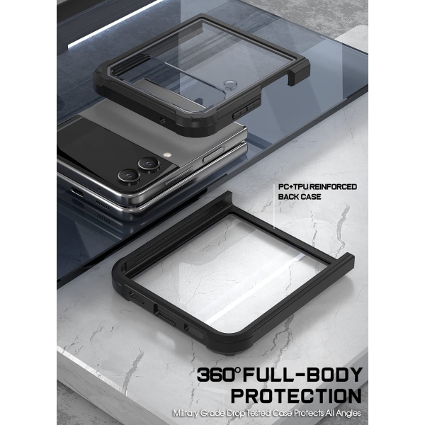 Poetic Guardian Serisi Galaxy Z Flip 4 Klf (MIL-STD-810G)-Blue