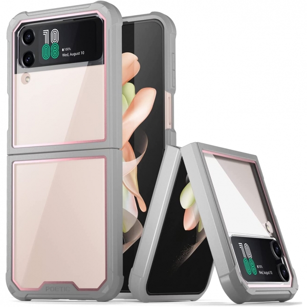 Poetic Guardian Serisi Galaxy Z Flip 4 Klf (MIL-STD-810G)-Pink