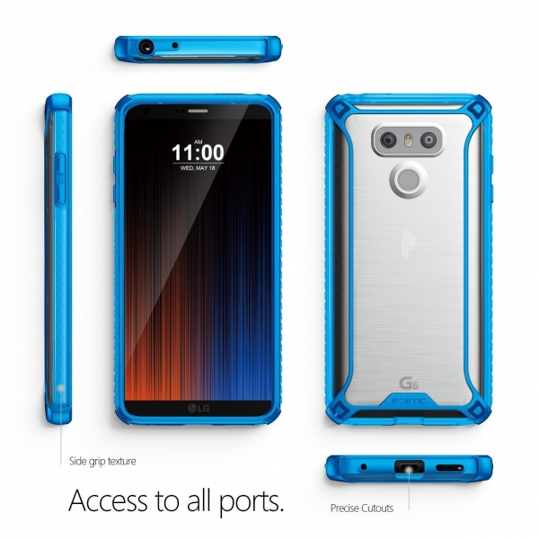 Poetic LG G6 Bumper Klf-Blue-Clear