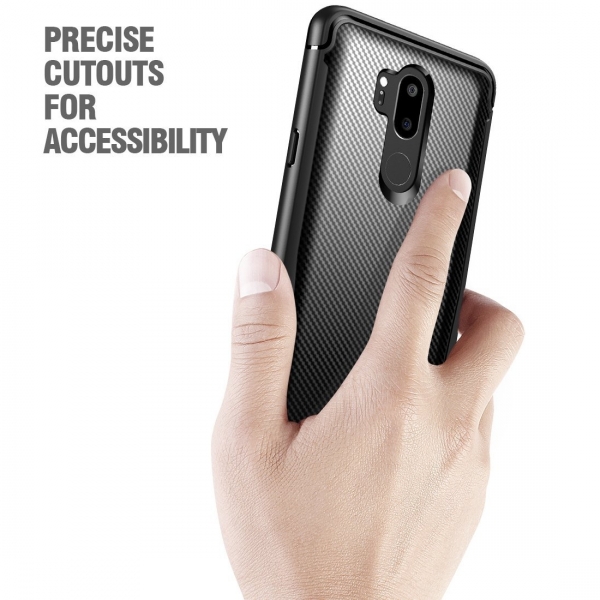 Poetic LG G7 ThinQ Karbon Fiber Dokulu Klf