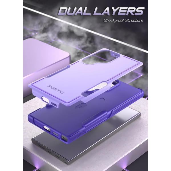 Poetic Neon Galaxy S24 Ultra Darbeye Dayankl Klf -Purple