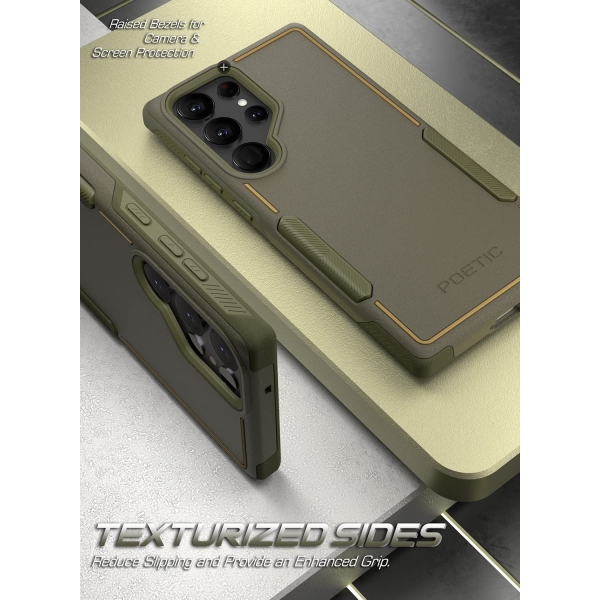 Poetic Neon Serisi Galaxy S23 Ultra Klf (MIL-STD-810G)-Military Green