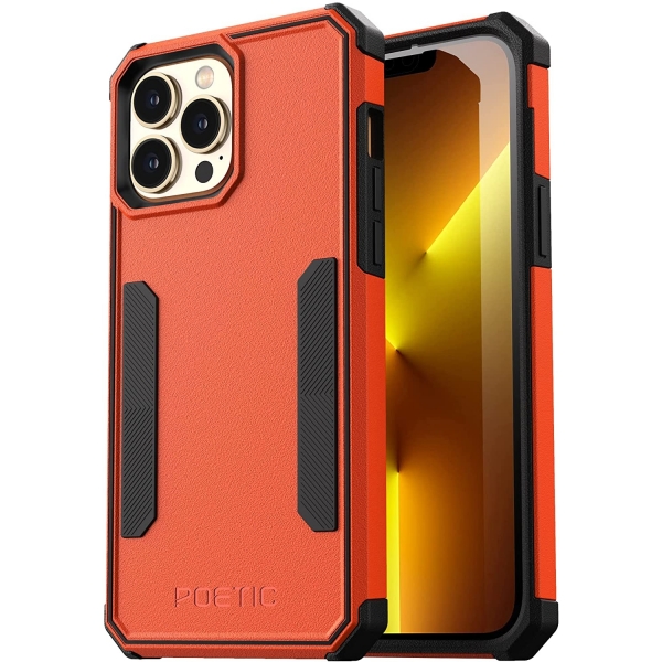 Poetic Neon Serisi iPhone 13 Pro Darbeye Dayankl Koruyucu Klf-Orange