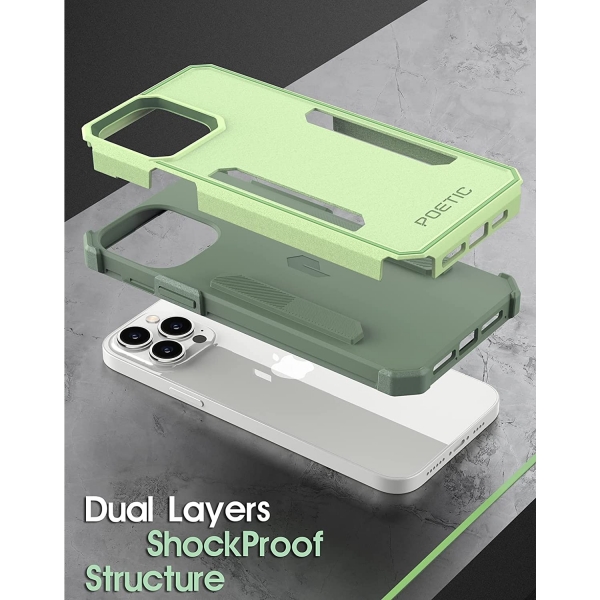 Poetic Neon Serisi iPhone 13 Pro Darbeye Dayankl Koruyucu Klf-Mint