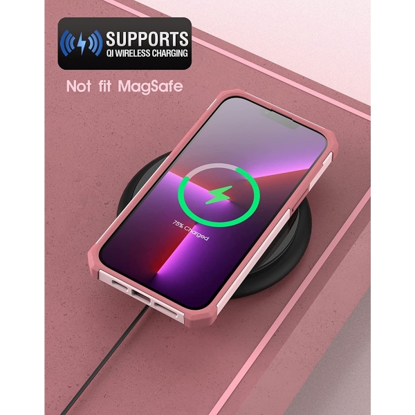Poetic Neon Serisi iPhone 13 Pro Max Darbeye Dayankl Koruyucu Klf-Pink