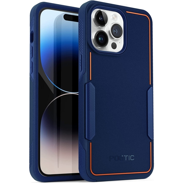 Poetic Neon Serisi iPhone 14 Pro Darbeye Dayankl Koruyucu Klf-Navy