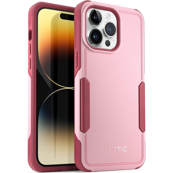 Poetic Neon Serisi iPhone 14 Pro Max Darbeye Dayankl Koruyucu Klf-Light Pink