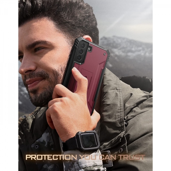 Poetic Revolution Serisi Galaxy S23 Plus Klf (MIL-STD-810G)-Maroon Red