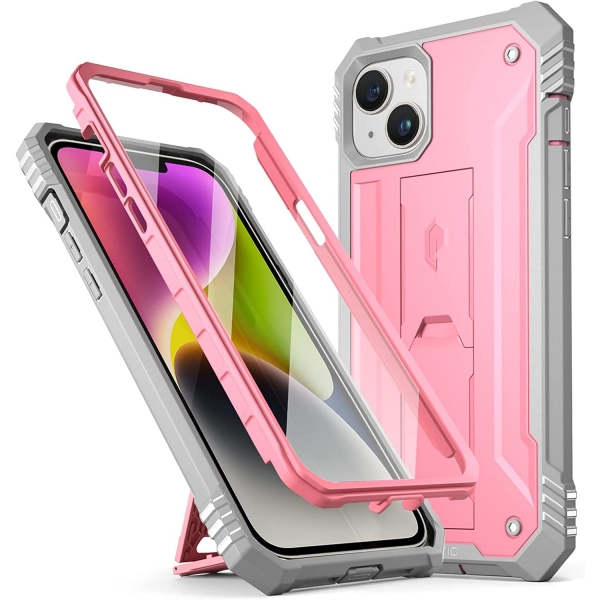 Poetic Revolution Serisi iPhone 14 Klf (MIL-STD-810G)-Light Pink