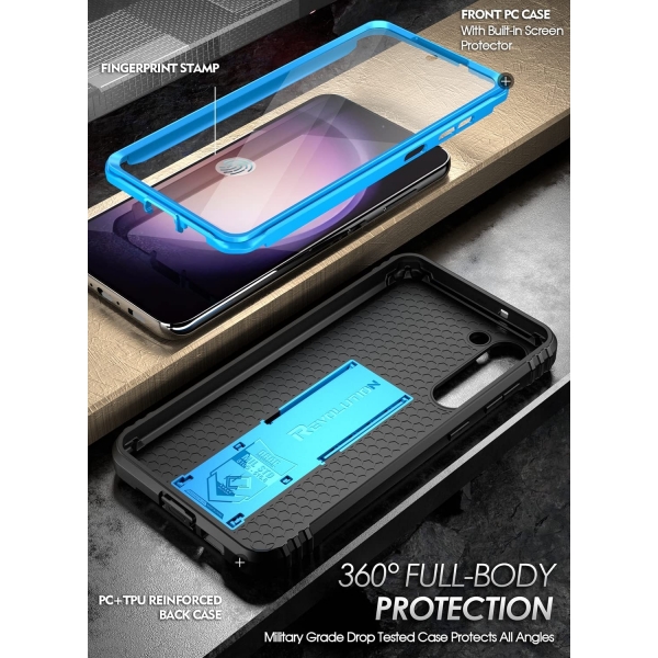 Poetic Revolution Serisi Galaxy S23 Plus Klf (MIL-STD-810G)-Light Blue