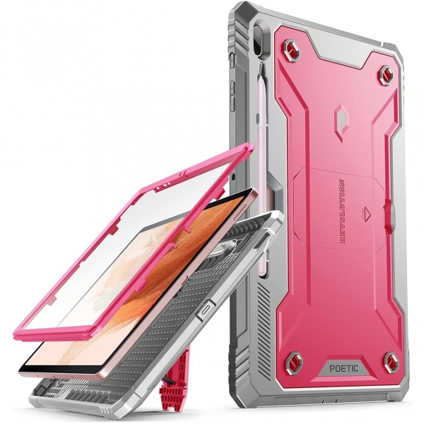 Poetic Revolution Serisi Galaxy Tab S7 FE Klf (12.4 in)-Pink