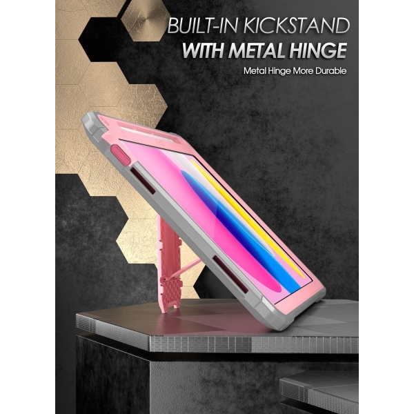 Poetic Revolution Serisi Standl iPad 10.Nesil Klf (10.9 in)-Pink Gray