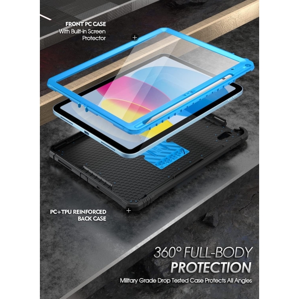 Poetic Revolution Serisi Standl iPad 10.Nesil Klf (10.9 in)-Blue Gray