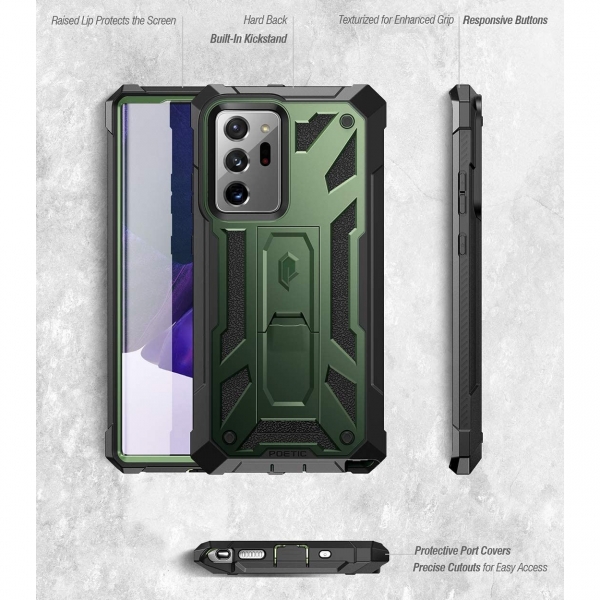 Poetic Samsung Galaxy Note 20 Ultra Spartan Klf (MIL-STD-810G)-Metallic Green