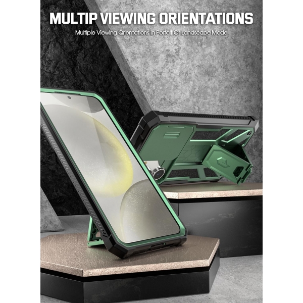 Poetic Spartan Serisi Samsung Galaxy S24 Klf-Metallic Green