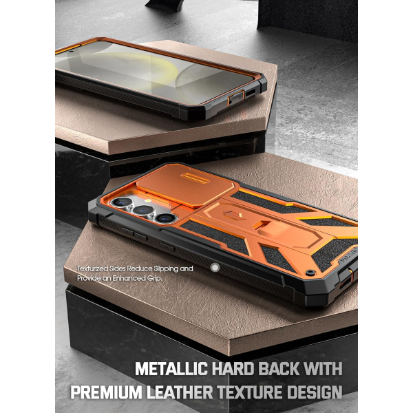 Poetic Spartan Serisi Samsung Galaxy S24 Klf-Metallic Orange 