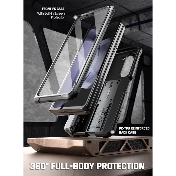 Poetic Spartan Serisi Samsung Galaxy Z Fold 5 Klf (MIL-STD-810G)-Gri