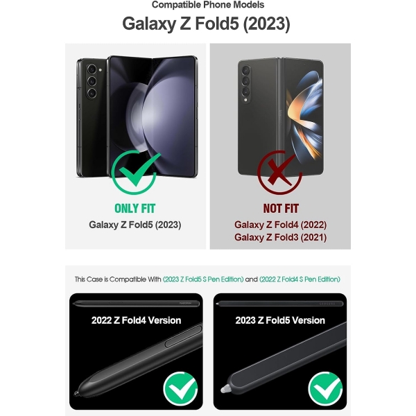 Poetic Spartan Serisi Samsung Galaxy Z Fold 5 Klf (MIL-STD-810G)-Siyah