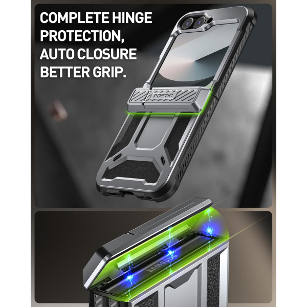 Poetic Spartan Galaxy Z Flip 6 Klf (MIL-STD-810G)-Metallic Gun Metal 