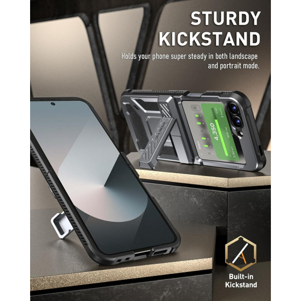 Poetic Spartan Galaxy Z Flip 6 Klf (MIL-STD-810G)-Metallic Gun Metal 