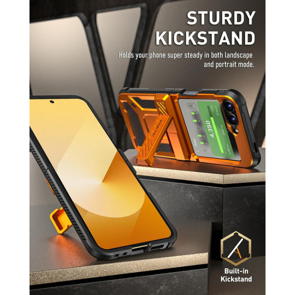 Poetic Spartan Galaxy Z Flip 6 Klf (MIL-STD-810G)-Metallic Orange