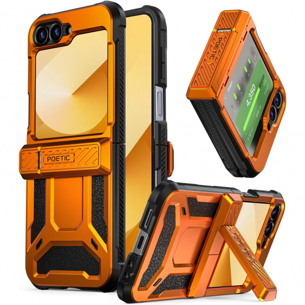 Poetic Spartan Galaxy Z Flip 6 Klf (MIL-STD-810G)-Metallic Orange