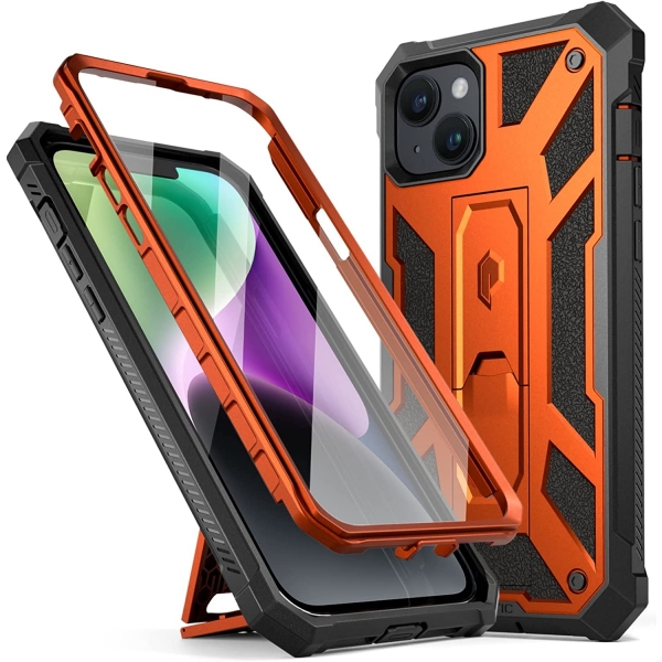 Poetic Spartan Serisi iPhone 14 Plus Klf (MIL-STD-810G)-Metallic Orange