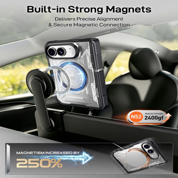 Poetic Spartan iPhone Duo MagSafe Uyumlu K�l�f-Black Clear