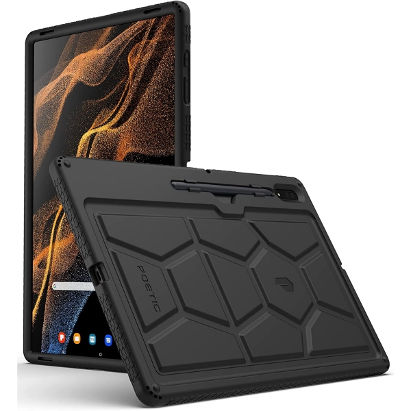 Poetic TurtleSkin Serisi Silikon Samsung Galaxy Tab S8 Ultra Klf-Black