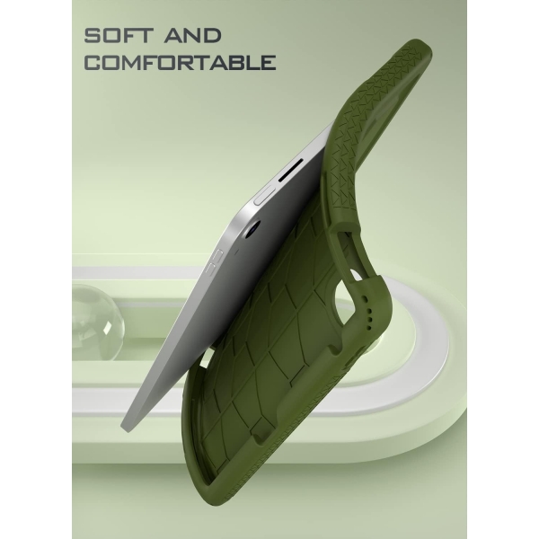 Poetic TurtleSkin Serisi Silikon iPad 10.Nesil Klf (10.9 in)-Military Green