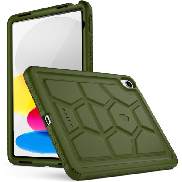 Poetic TurtleSkin Serisi Silikon iPad 10.Nesil Klf (10.9 in)-Military Green