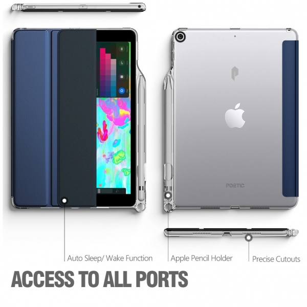 Poetic iPad Lumos X Serisi Kalem Blmeli Klf (9.7 in)-Navy