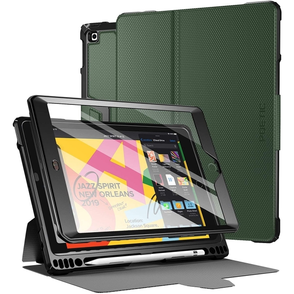 Poetic iPad Explorer Serisi Kalem Blmeli Klf (10.2 in)-Green