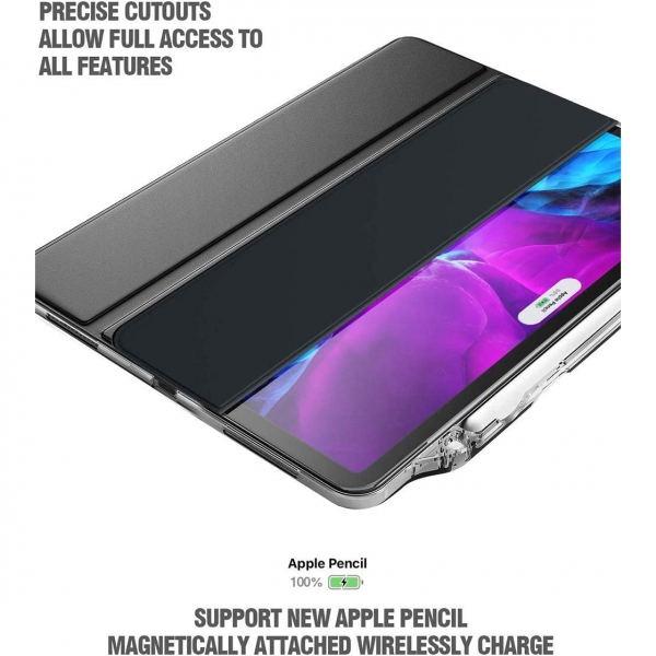 Poetic iPad Pro Lumos X Serisi Kalem Bölmeli Kılıf (12.9 inç)(4.Nesil)-Black