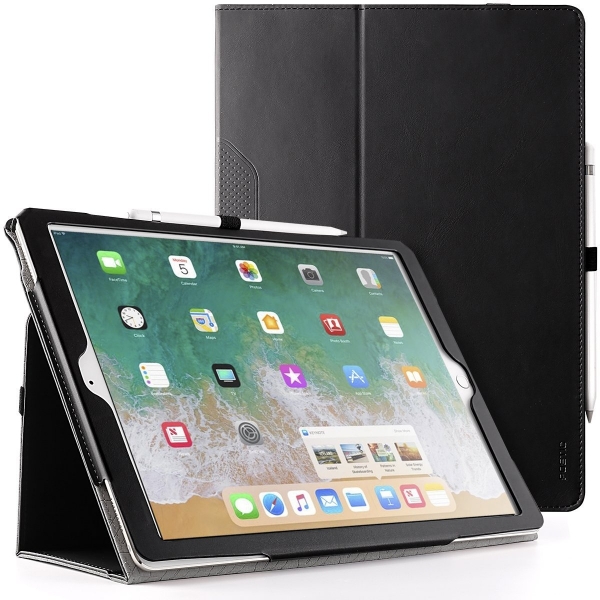 Poetic iPad Pro Deri Stand Klf (12.9 in)-Black