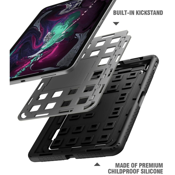 Poetic iPad Pro TurtleSkin Serisi Standl Klf (11 in)-Black Gray