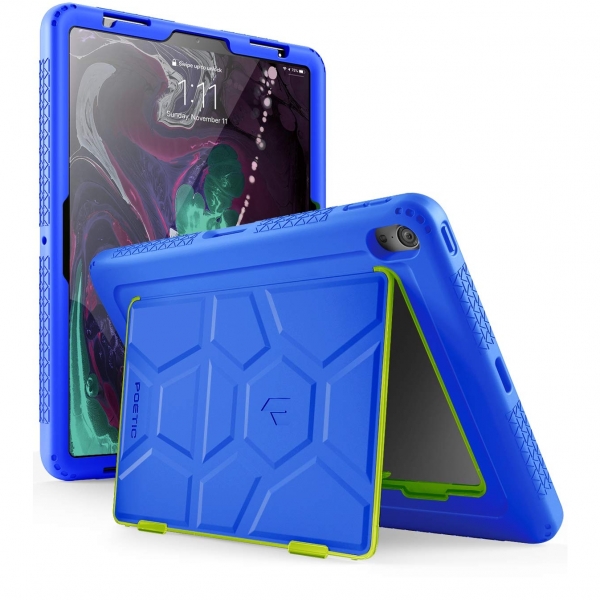 Poetic iPad Pro TurtleSkin Serisi Standl Klf (11 in)-Royal Blue Lime