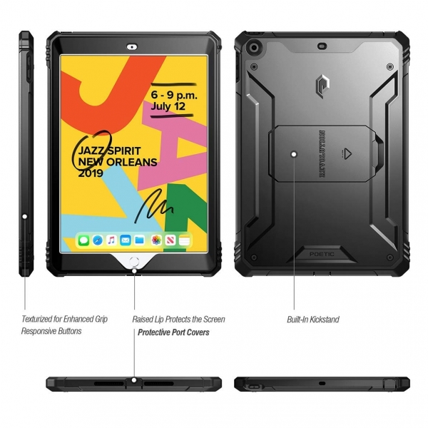 Poetic iPad Revolution Serisi Klf (10.2 in)(7.Nesil)-Black