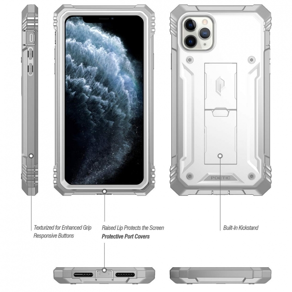 Poetic iPhone 11 Pro Max Revolution Serisi Klf (MIL-STD-810G)-White