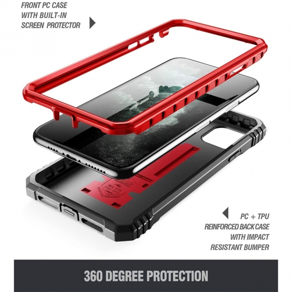 Poetic iPhone 11 Pro Max Revolution Serisi Klf (MIL-STD-810G)-Red
