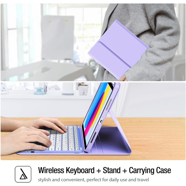 ProCase Apple iPad 11.Nesil Klavyeli Klf (11 in)-Light Purple