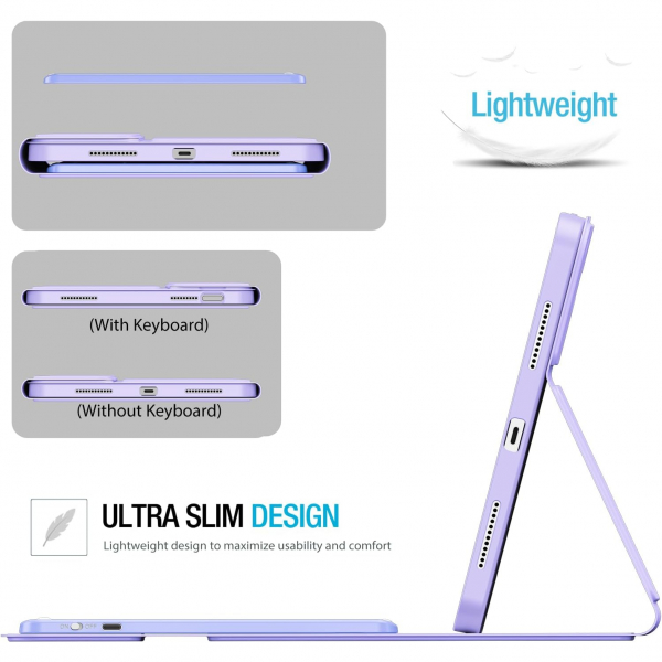 ProCase Apple iPad 11.Nesil Klavyeli Klf (11 in)-Light Purple