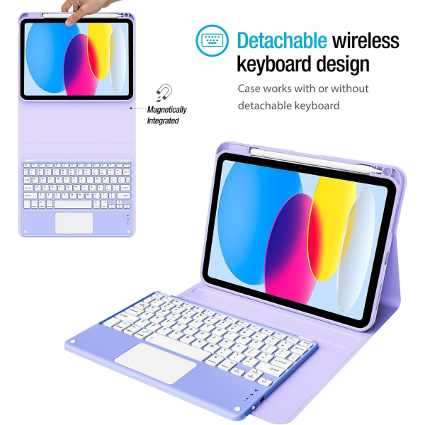 ProCase Apple iPad 11.Nesil Klavyeli Klf (11 in)-Light Purple