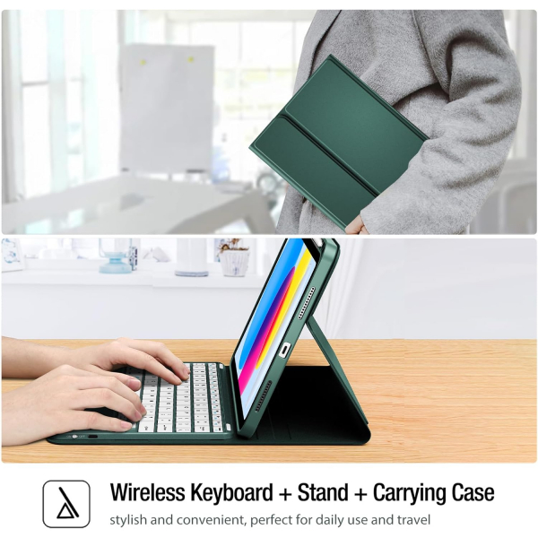 ProCase Apple iPad 11.Nesil Klavyeli Klf (11 in)-Midnight Green