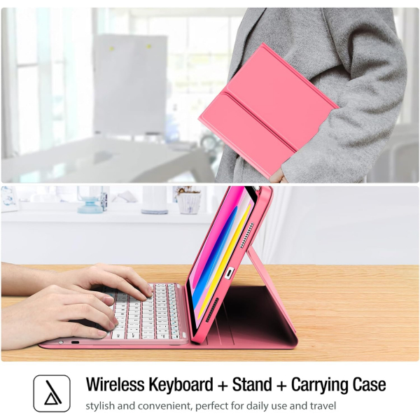 ProCase Apple iPad 11.Nesil Klavyeli Klf (11 in)-Pink
